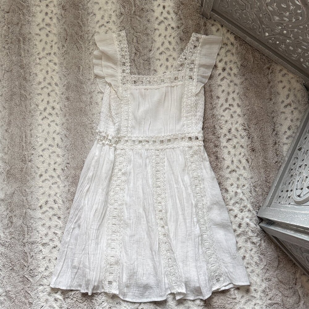 Anthropologie Entro white lace dress medium angelic cottagecore festival boho - Picture 9 of 11